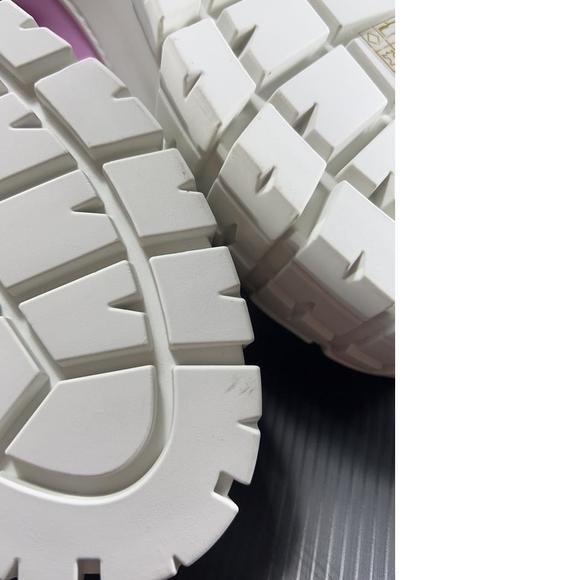 Double Wheel Recycled Nylon Gabardine Donna Pink Platform Sneaker e362 - Picture 10 of 12